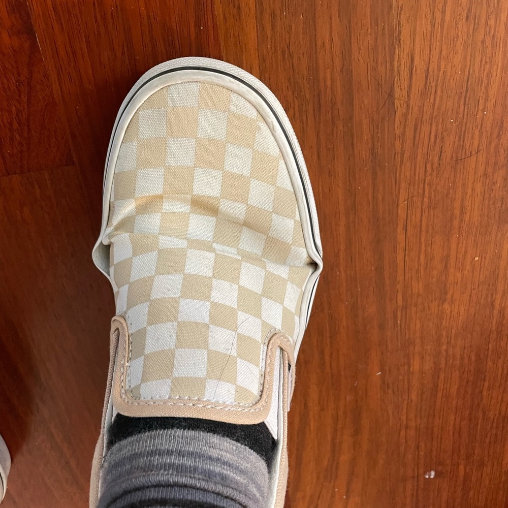 🌺2x HP🌺 Vans Tan Checkerboard Slip-Ons - Picture 6 of 6